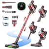 Front. Teendow - 300W Cordless Stick Vacuum, Brushless Motor, 50 Min Runtime, Lightweight, HEPA Filter for Pet Hair & Hardwood Floors - Red.