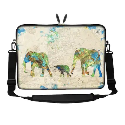 Front. Home Collection - 15–15.6" Laptop Sleeve Bag with Shoulder Strap – Neoprene Protective Case - Black.