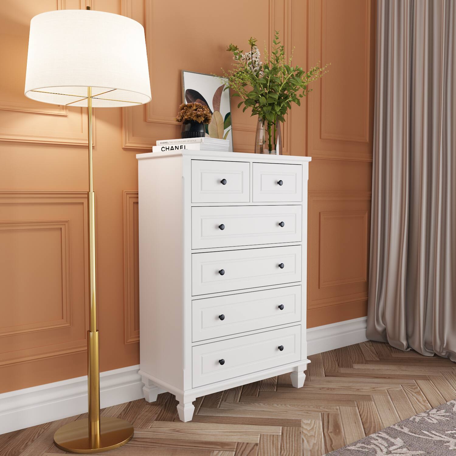 Alt View 2. FUFU&GAGA - FUFU&GAGA Vertical Dresser with Anti - Tip – Multi - Drawer Storage Solution - White.