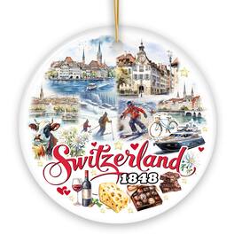 OrnamentallyYou - Picturesque Switzerland Landmarks Ornament Bern Travel Souvenir and Christmas Gift - Multi-colored