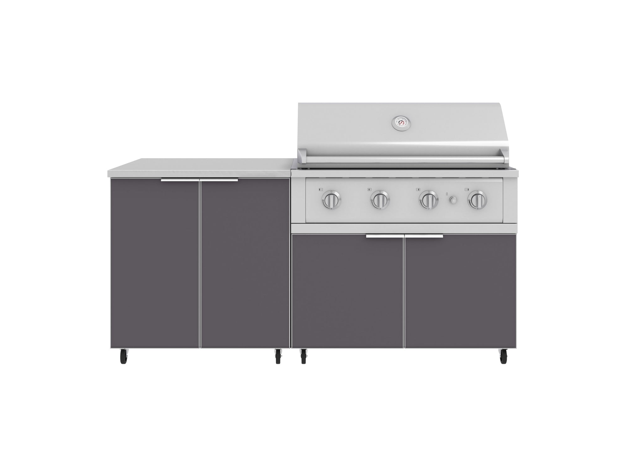 Front. NewAge Products - NewAge Products Outdoor Kitchen Aluminum 4PC Cabinet Set with 40 in. Performance Grill Liquid Propane - Slate Gray.