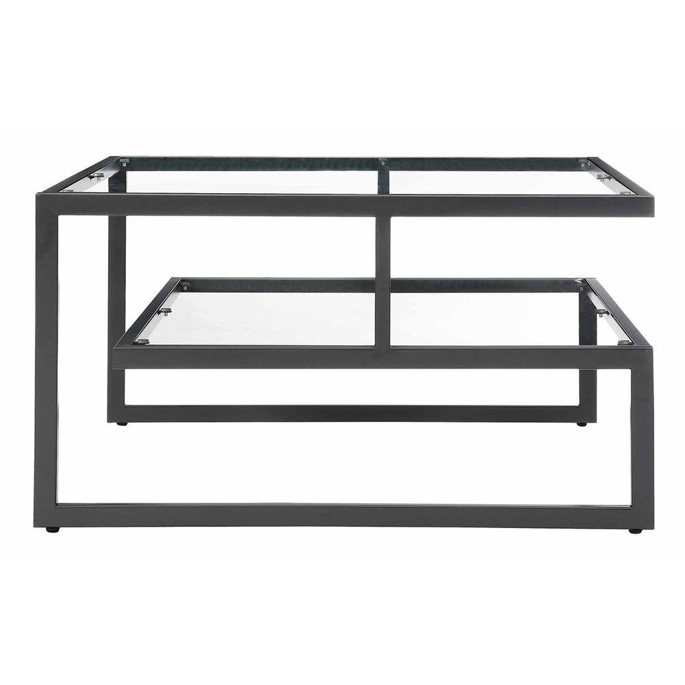 Back. Convenience Concepts - Royal Crest Stripes Coffee Table - Clear Glass / Charcoal Gray.