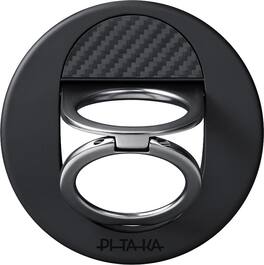 Pitaka - MagSafe Phone Grip, 360 Degree Rotation Magnetic Phone Ring, Black - Black/Grey
