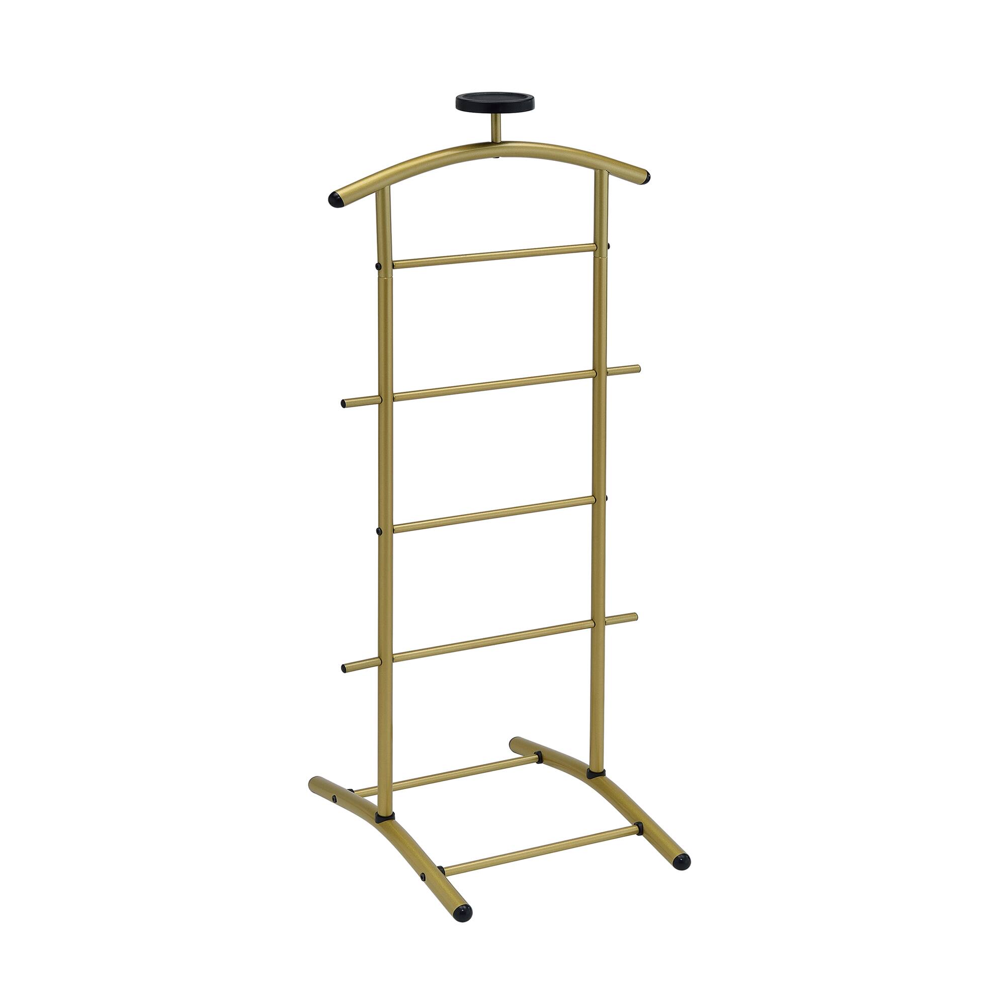 Angle. Kings Brand Furniture - Kings Brand Furniture Metal Suit Valet Stand with Tie Bar, Tray & Trouser Bar, Freestanding Clothes Rack & Jacket Hanger - Gold.