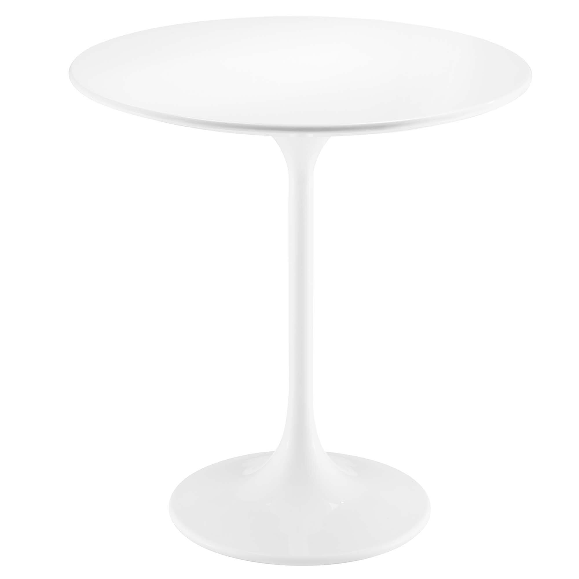 Angle. Modway - Lippa Round Wood Side Table - White White.