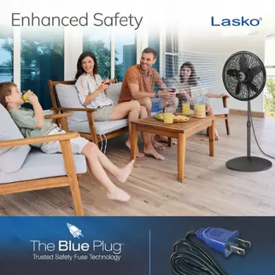 Lasko - 18 in. Elegance & Performance Large Room Pedestal Fan - Black