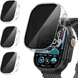 Core Tech - 3-Pack Tempered Glass Protective Case for Apple Watch 49mm - ++ - Clear
