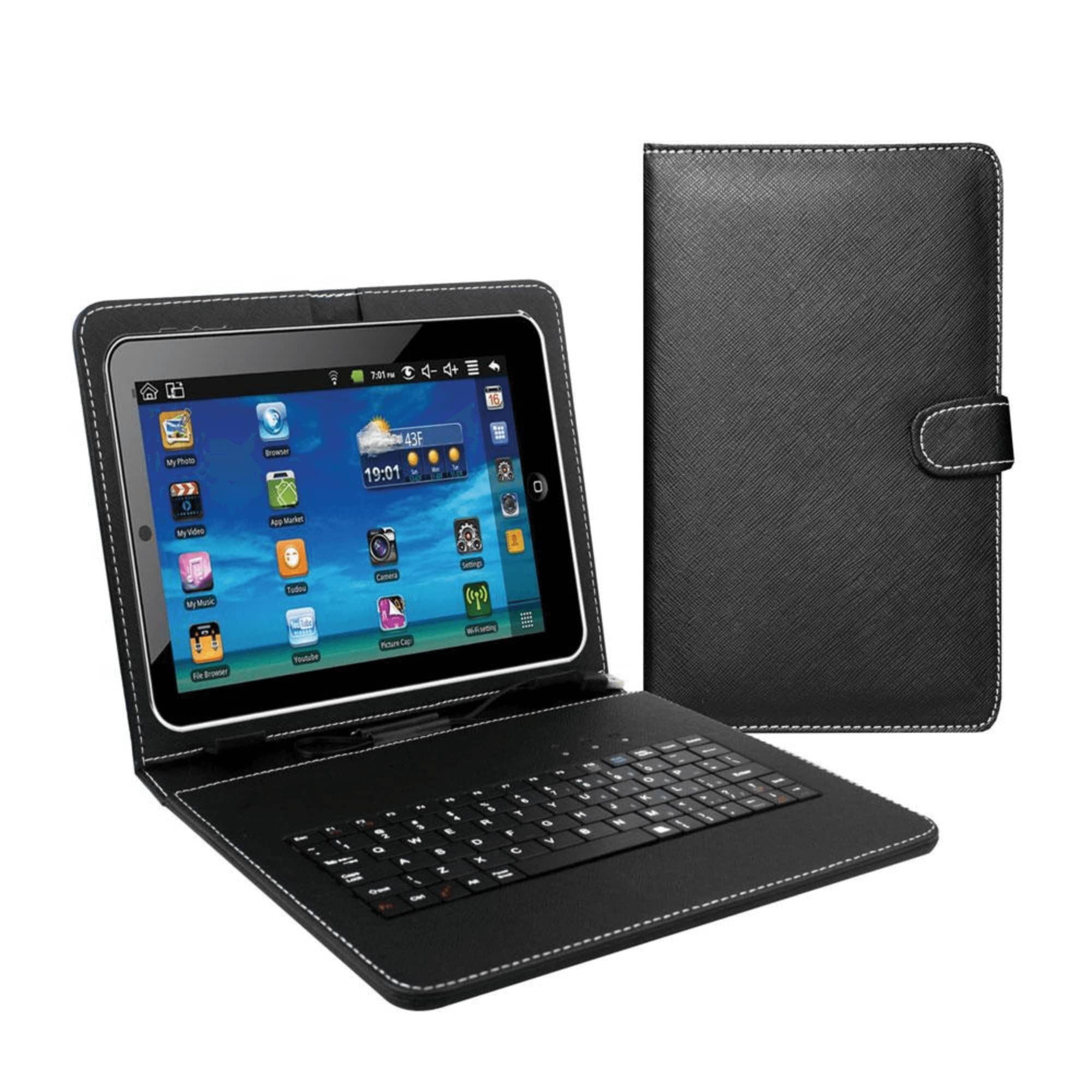 Supersonic - 7" Tablet Keyboard and Case - Black