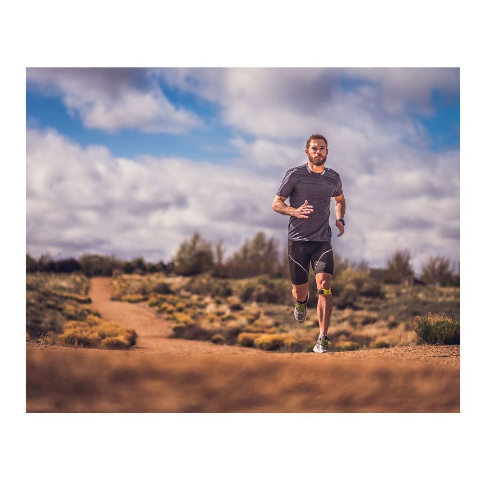 Angle. DonJoy - Donjoy Performance Webtech Knee Strap Slime (Slime Green, S/M) - Green.