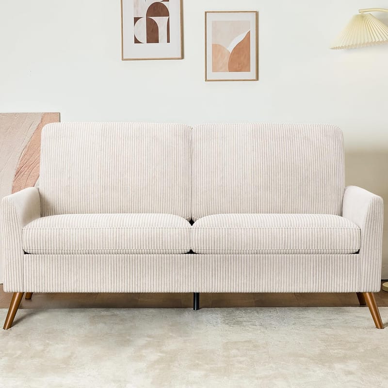Dyonery - 68 "sofa, comfortable living room sofa, medieval modern love seat sofa, tool-free assembly small sofa - White