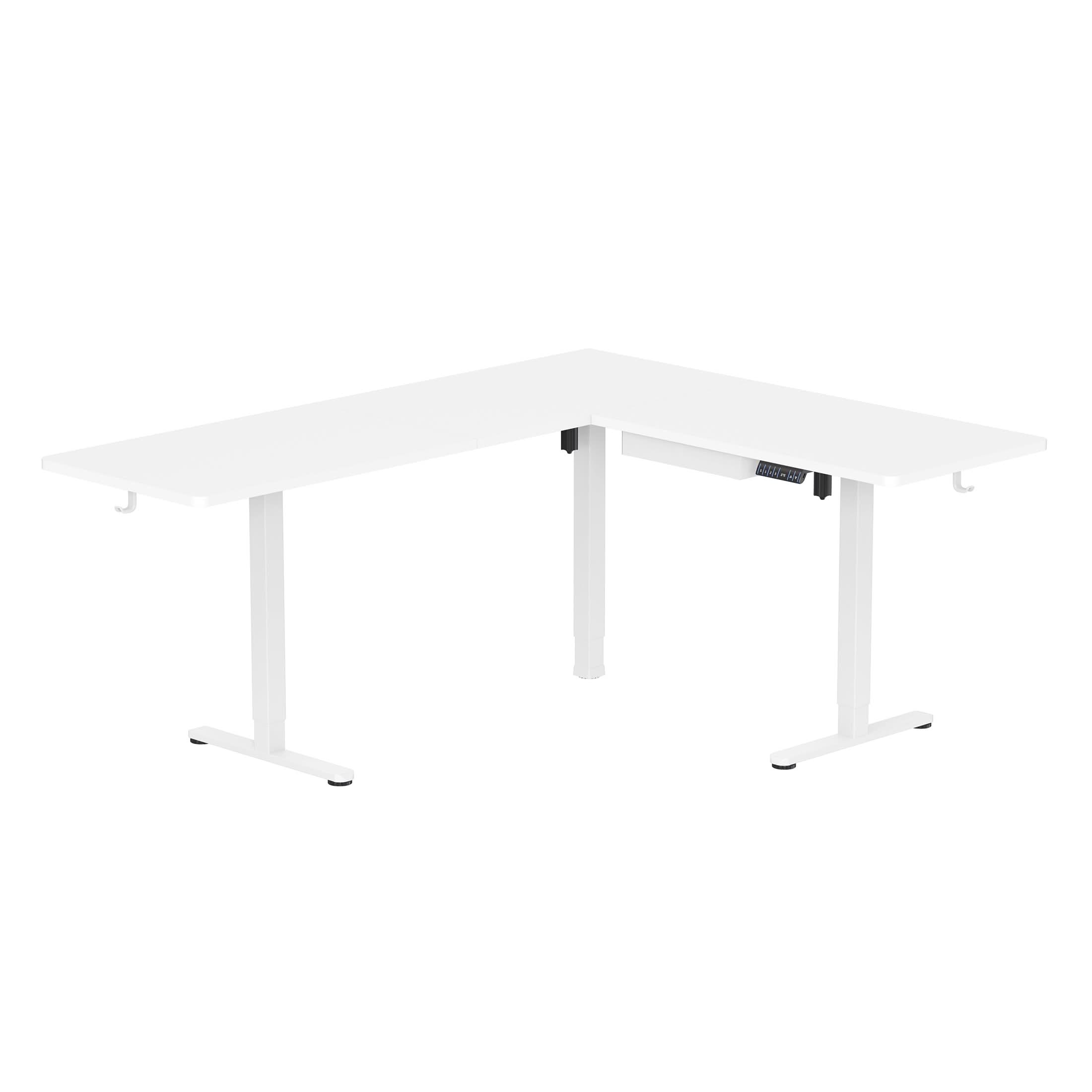 Alt View 5. Mount-It! - XL Electric Height Adjustable Corner Standing Desk with Dual Motor and Memory Presets, White Frame and White Tabletop - White.