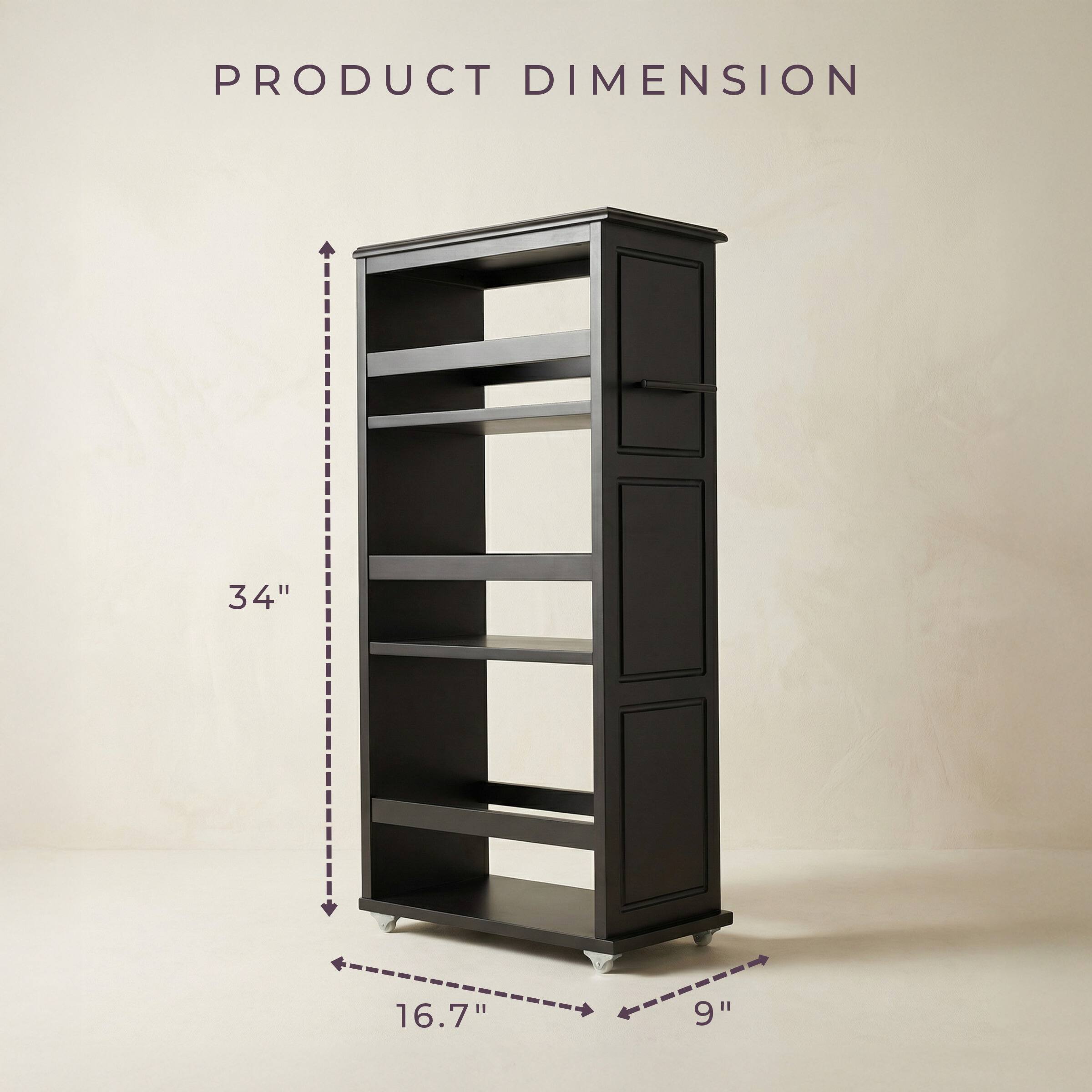 Lavish Home Rolling Storage Cart - Thumbnail 3