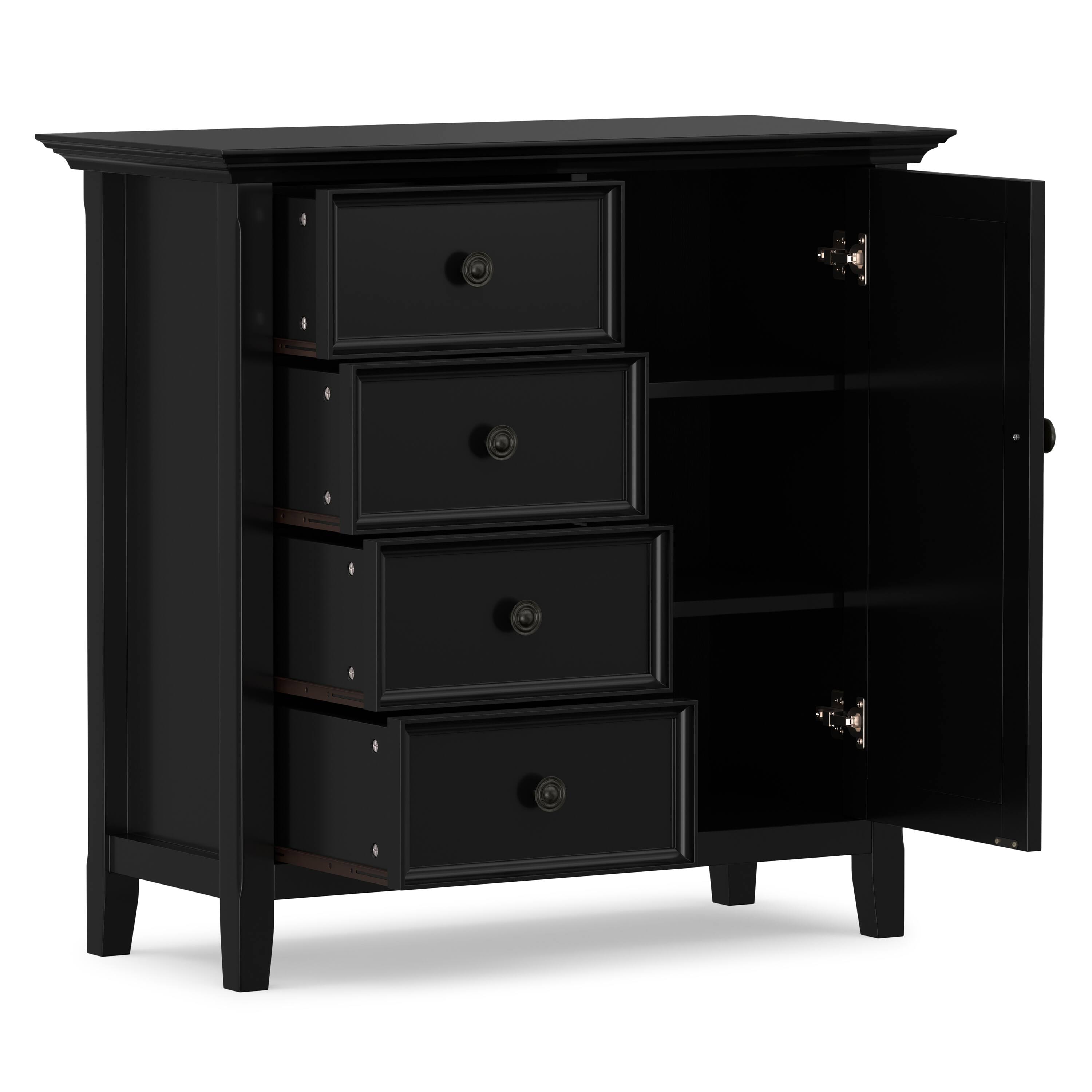 Alt View 1. Simpli Home - Simpli Home Amherst 4 Drawer Storage Cabinet - Black.