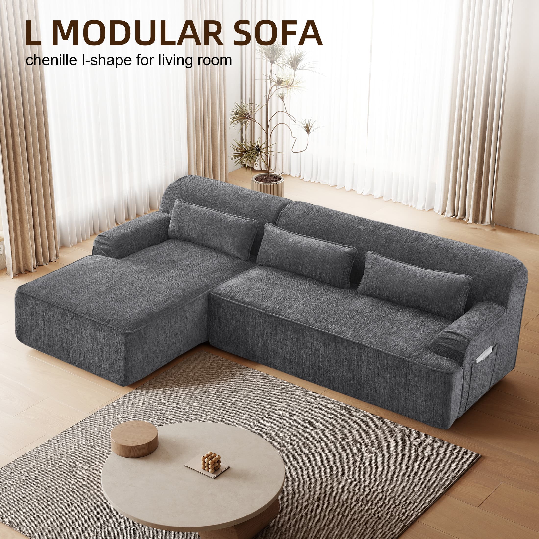 L MODULAR SOFA  
chenille I-shape for living room