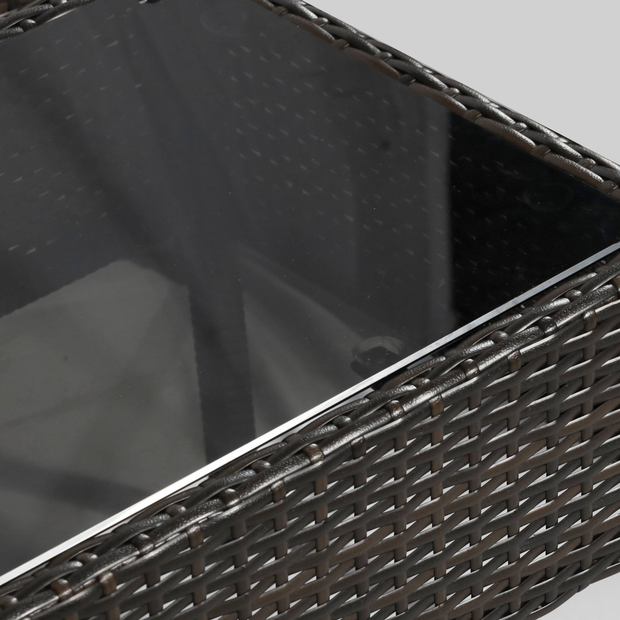 Alt View 7. Outsunny - Patio Furniture Set, 4 Piece Indoor Outdoor PE Wicker Conversation Set with Chairs, Loveseat Sofa, Cushions - Brown Rattan.