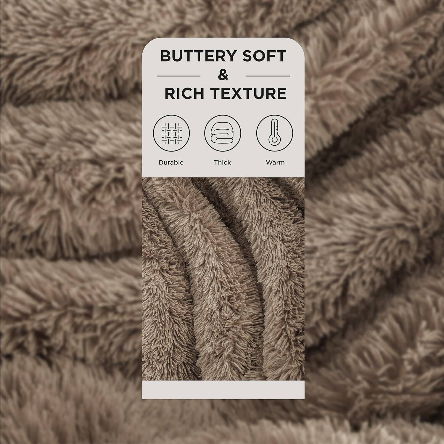 Alt View 6. blue - Paaaawaters Fluffy Fuzzy Faux Fur Throw Blanket for Couch, Soft Sherpa Fleece Cozy Gifts for Women - color:21-Teal+size:Throw(50"x60").