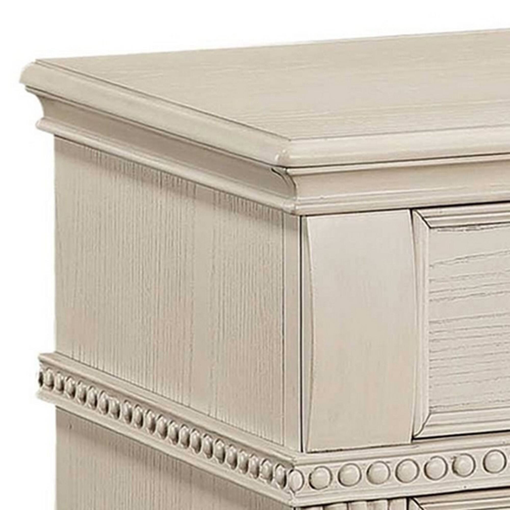 Alt View 1. Manhattan Lane - Akia 28 Inch Traditional 3 Drawer Nightstand, Metal Knobs - White.
