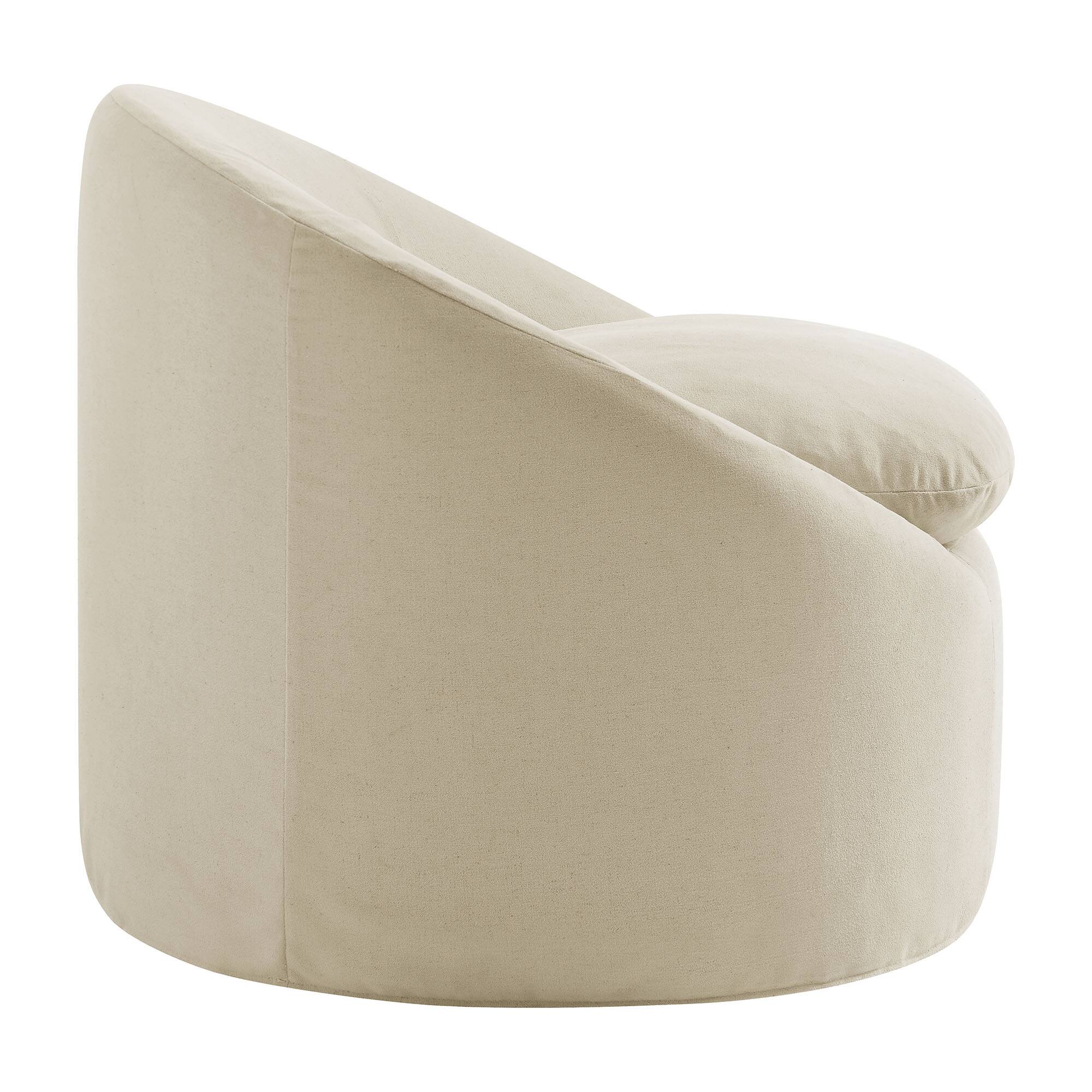 Alt View 2. Modway - Sadie Slipcovered Linen-Blend Round Accent Chair by Modway - Linen.