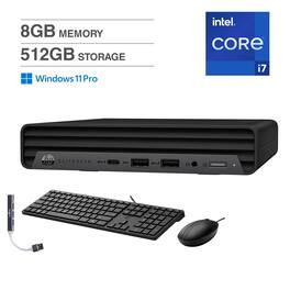 HP - EliteDesk 800 G6 Mini Desktop (Intel i7-10700T vPro, 8GB DDR4, 512GB PCIe SSD, Win 11 Pro) w/USB Hub - Black
