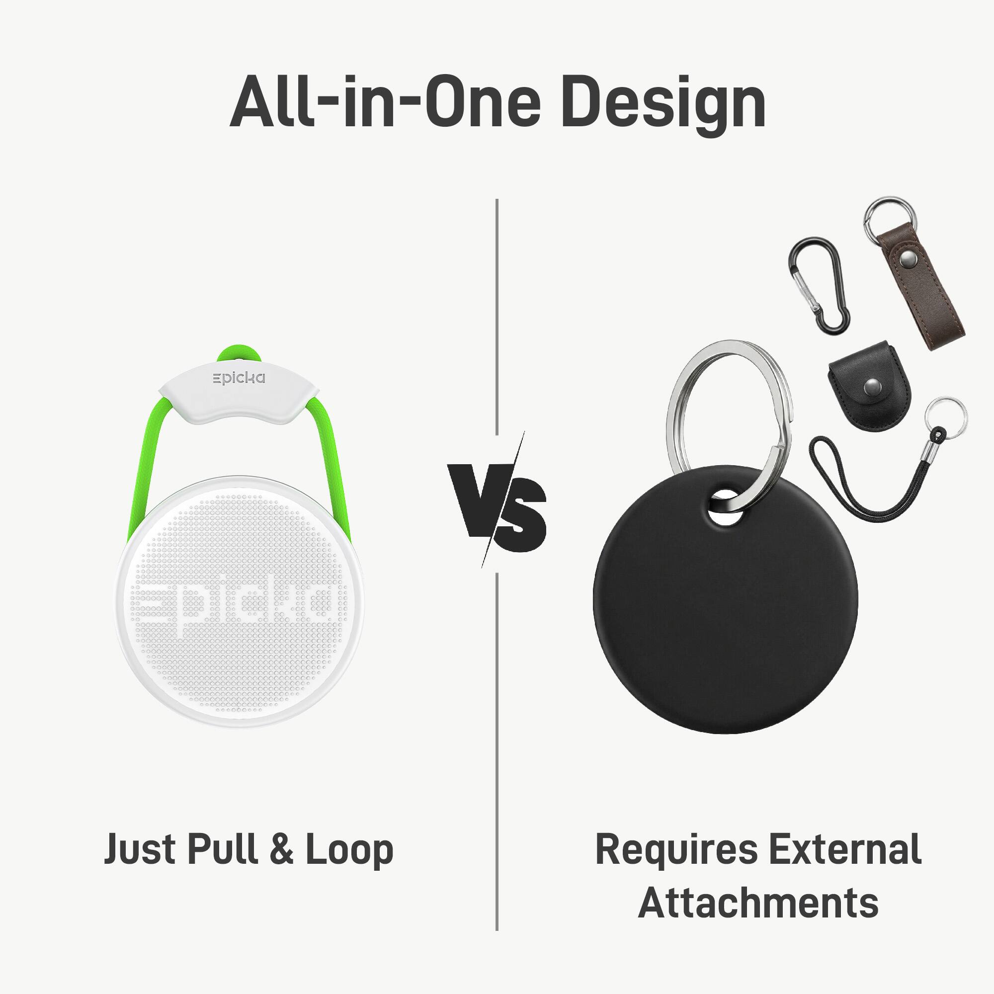 All-in-One Design

Epicka

Just Pull & Loop

VS

Requires External Attachments