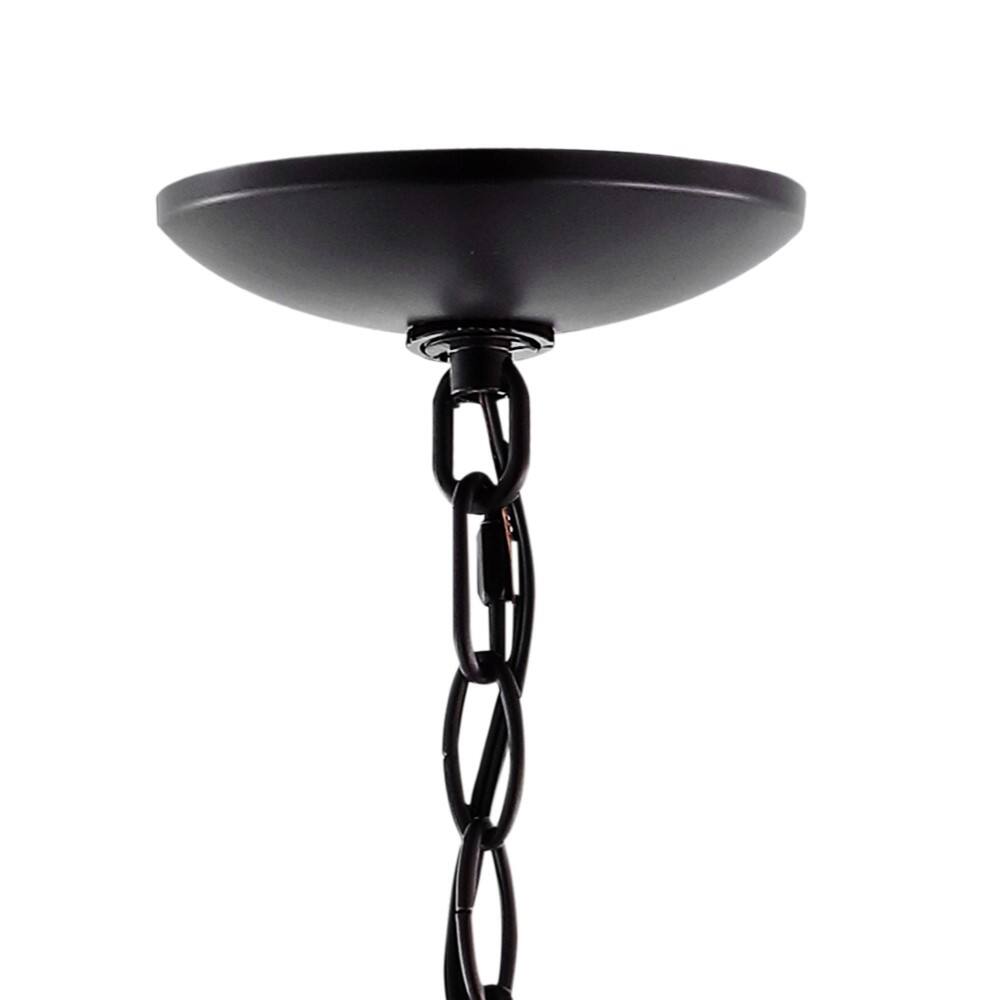 Alt View 5. Jonathan Y - Kinsley 12" 3-Light Industrial Farmhouse Iron/Glass LED Pendant, Oil Rubbed Bronze/Clear - Oil Rubbed Bronze/Clear.