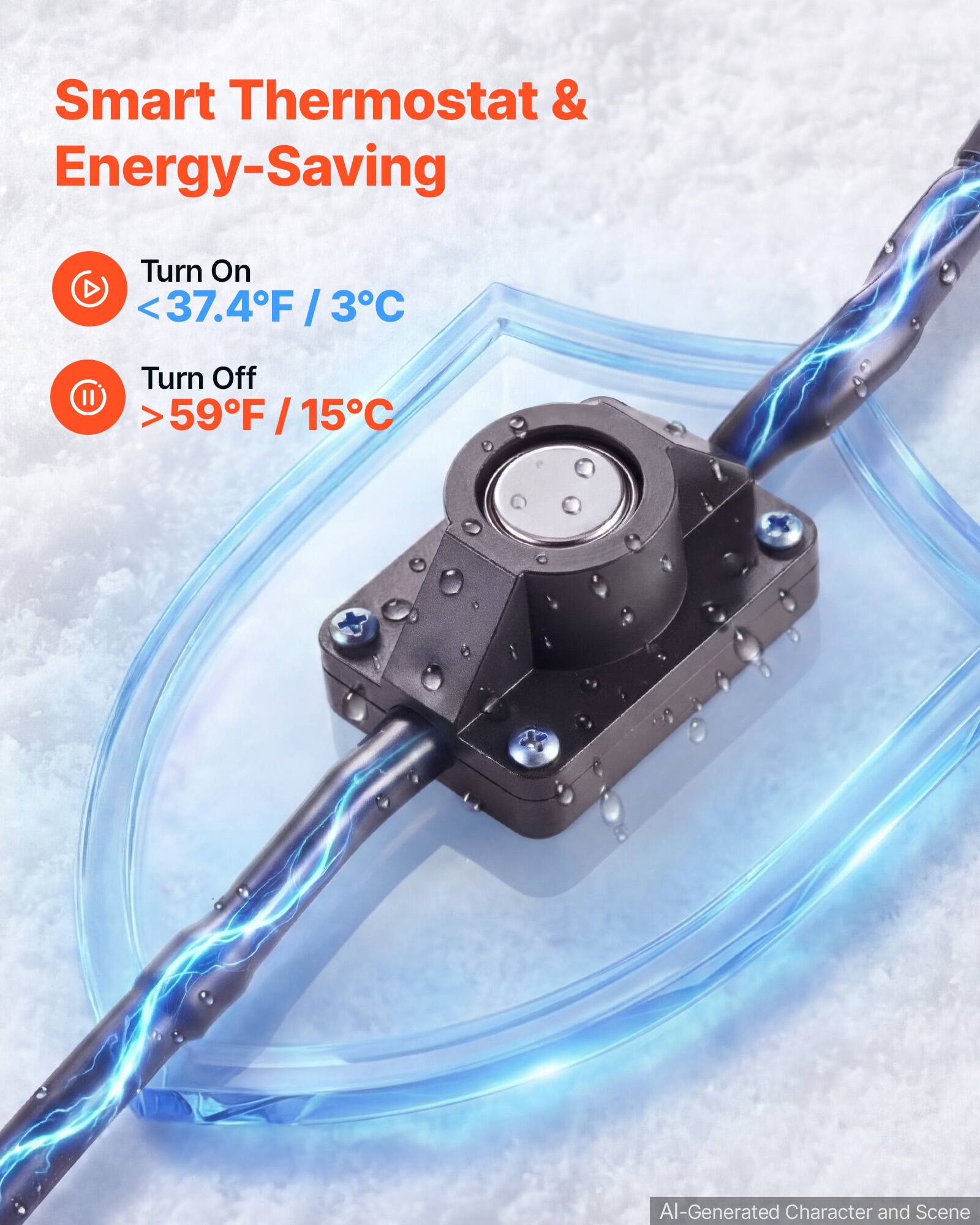 Smart Thermostat & Energy-Saving

Turn On <37.4°F / 3°C

Turn Off >59°F / 15°C

AI-Generated Character and Scene