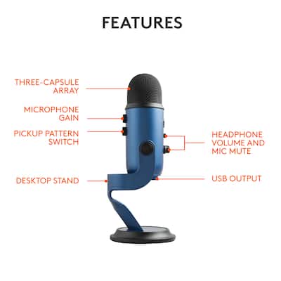 Blue Microphones Blue Yeti Professional Multi Pattern USB Blue Microphones Blue Yeti Professional Multi Pattern USB