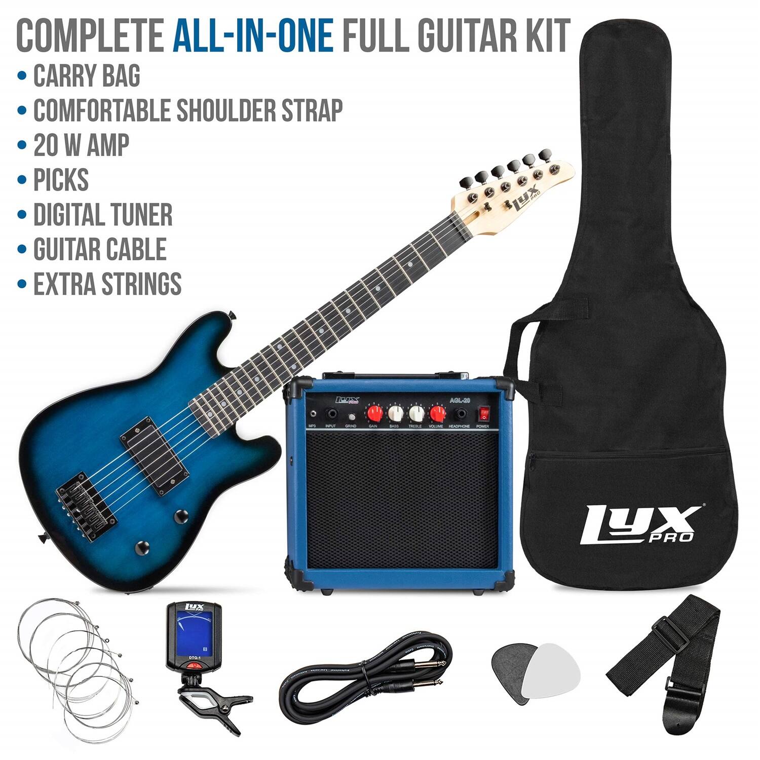 COMPLETE ALL-IN-ONE FULL GUITAR KIT
CARRY BAG
COMFORTABLE SHOULDER STRAP
20 W AMP
PICKS
DIGITAL TUNER
GUITAR CABLE
EXTRA STRINGS
PS AGL-20 H LY PRO L I