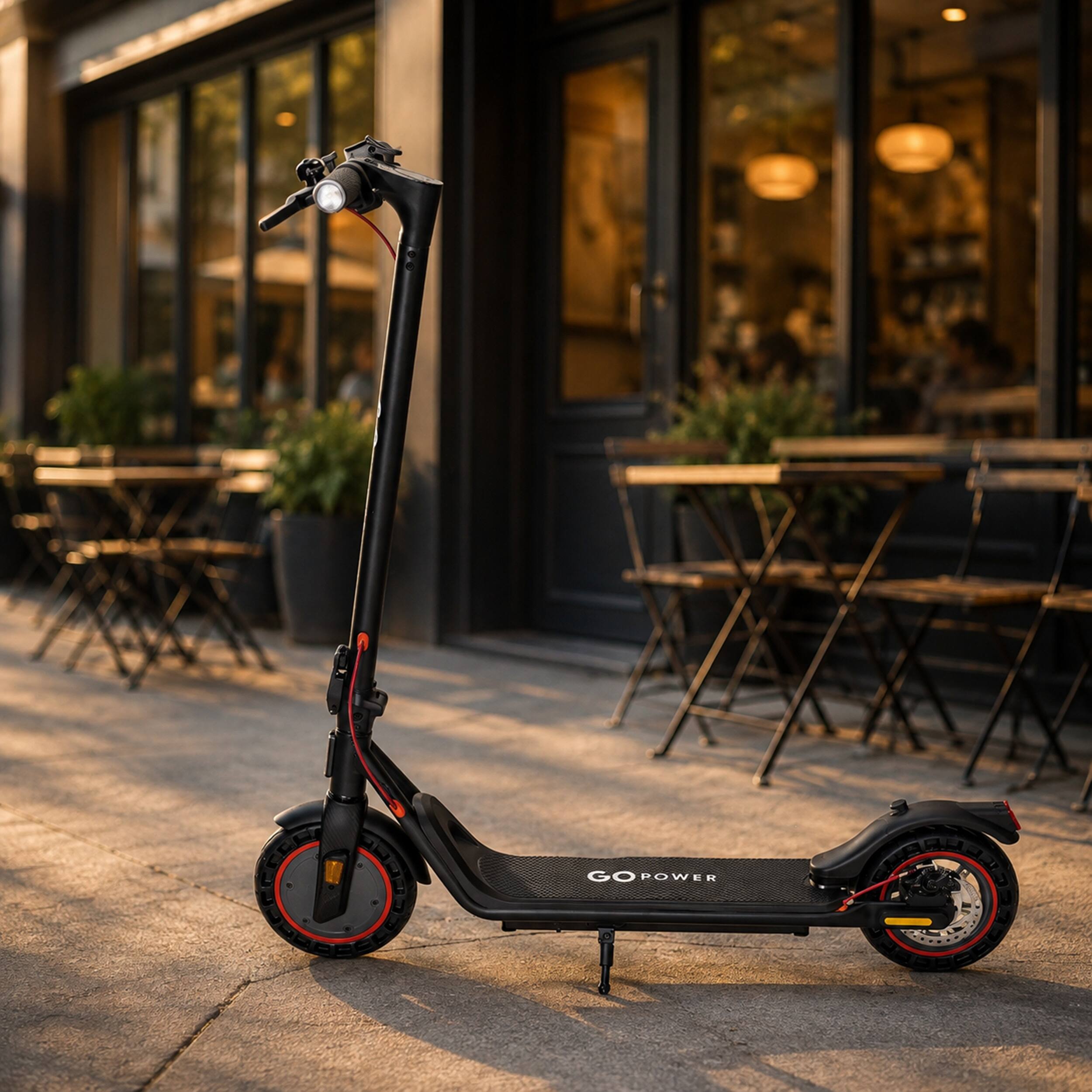 Left. GoPowerBike - GoPowerBike GoLine Foldable Electric Scooter - Black.