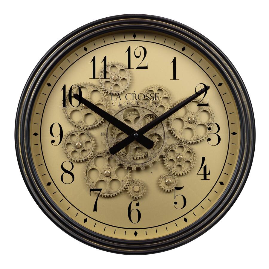La Crosse Clock Co. 15 Inch Oil rubbed Quartz Analog Wall clock with ...