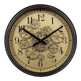 La Crosse Clock Co. - 15 Inch Oil-rubbed Quartz Analog Wall clock with Moving Gears - Bronze