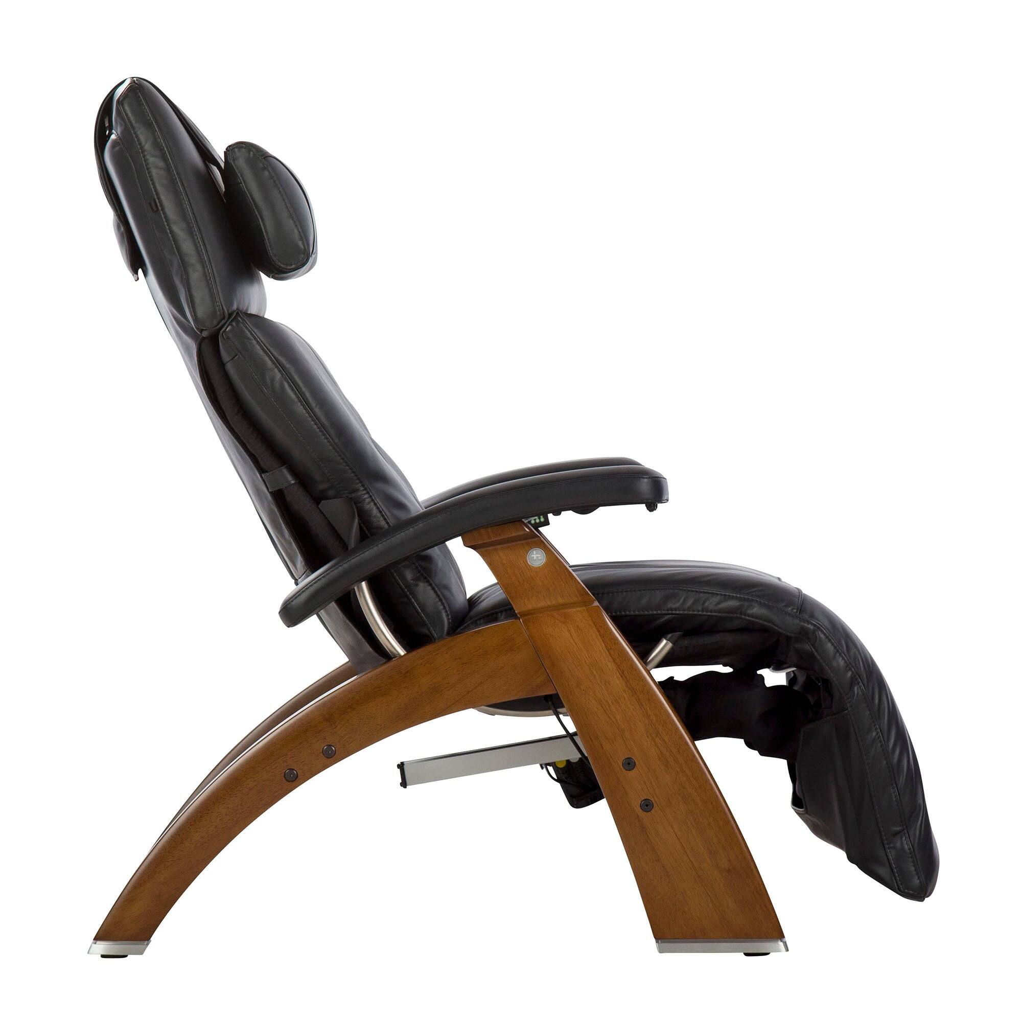 Front. Human Touch - Human Touch Perfect Chair PC-610 Omni-Motion Power Zero Gravity Recliner with Independent Back & Leg Adjustments - Walnut / Black Premium Leather / Performance.