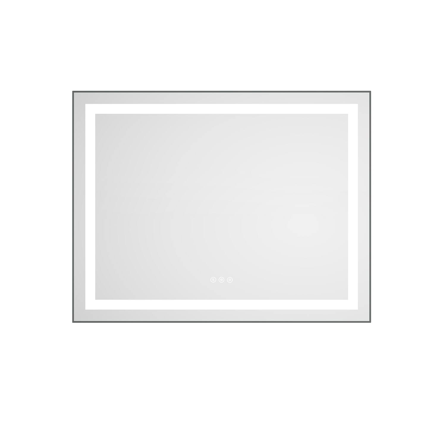 Left. TinyHomie - 36x28IN LED Bathroom Mirror Front Backlit Anti Fog 3 Color Dimmable Aluminum Frame.
