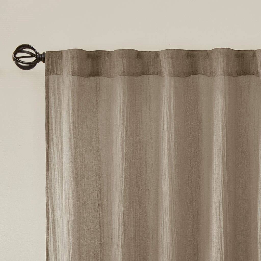 Alt View 1. BreeBe - Solid Crushed Curtain Panel Pair(2 Pcs Window Panels) - Taupe.