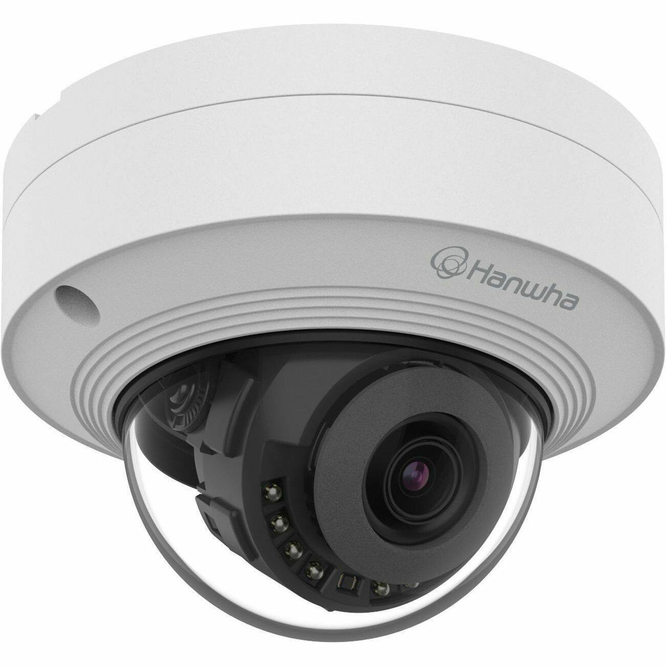 Alt View 1. Samsung - Hanwha QNV-C8011R 5 Megapixel Network Camera - Color - Dome - White - 65.62 ft Infrared Night Vision - H.265, H.265M - White.