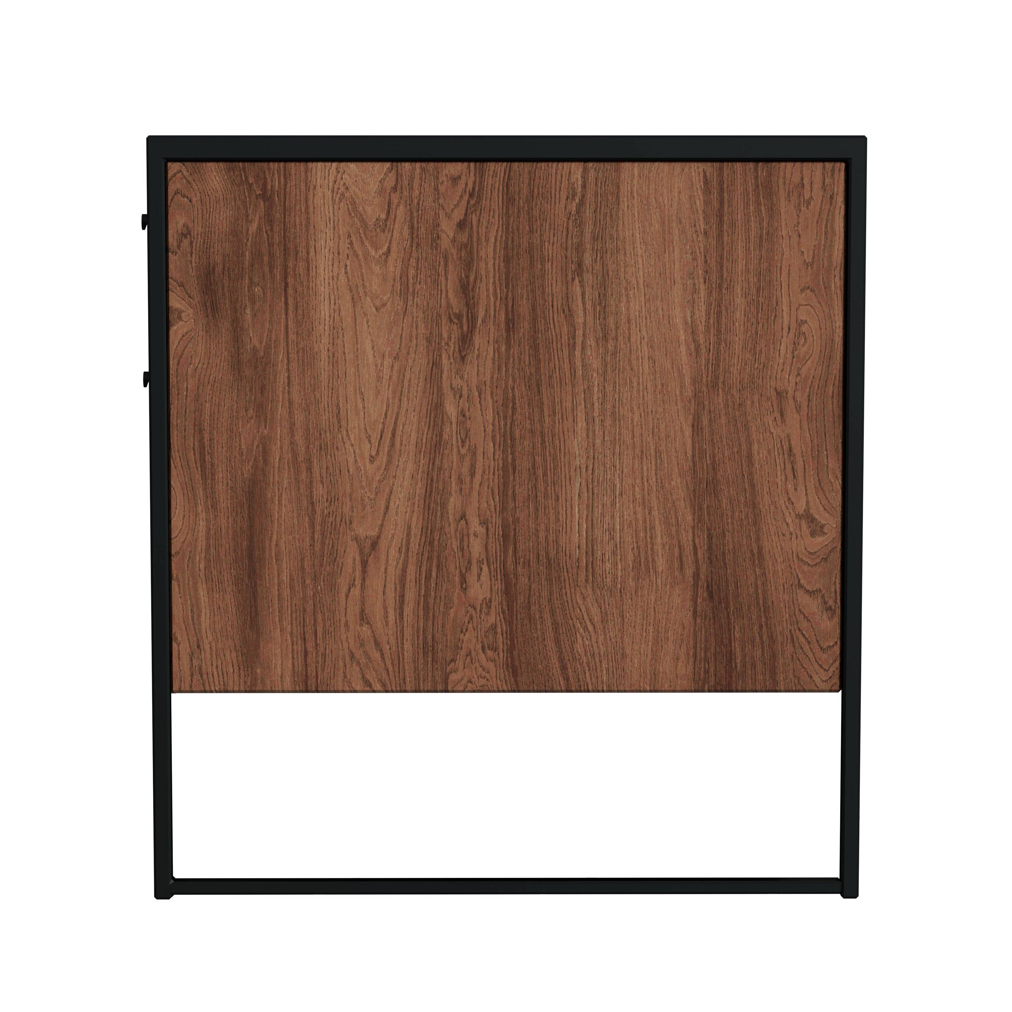 Alt View 4. Butler Specialty - Drake 64 in. W Rectangular Iron and Wood 6 Drawer Executive Desk - Medium Brown.