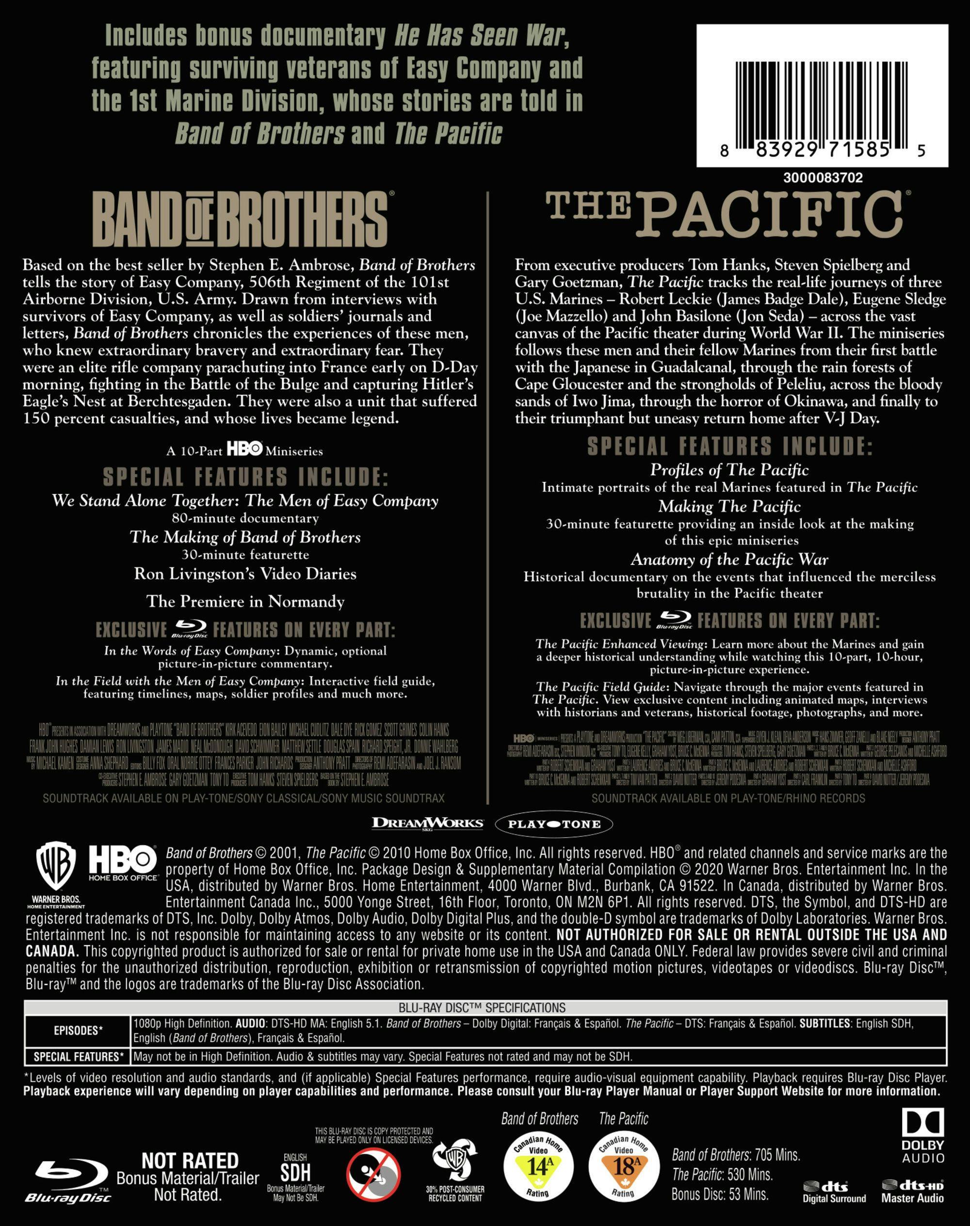 Angle. Band of Brothers/The Pacific (Box Set) [Blu-ray].