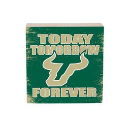 Evergreen Enterprises - South Florida Bulls 6" Square Fan Chant Wood Block Shelf Sign - Multicolor