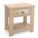 Front. Kadyn - Wood Retro End Table with Mirrored Glass Drawer and Open Storage Shelf-Natural, Nightstand Small Side Table - Brown.
