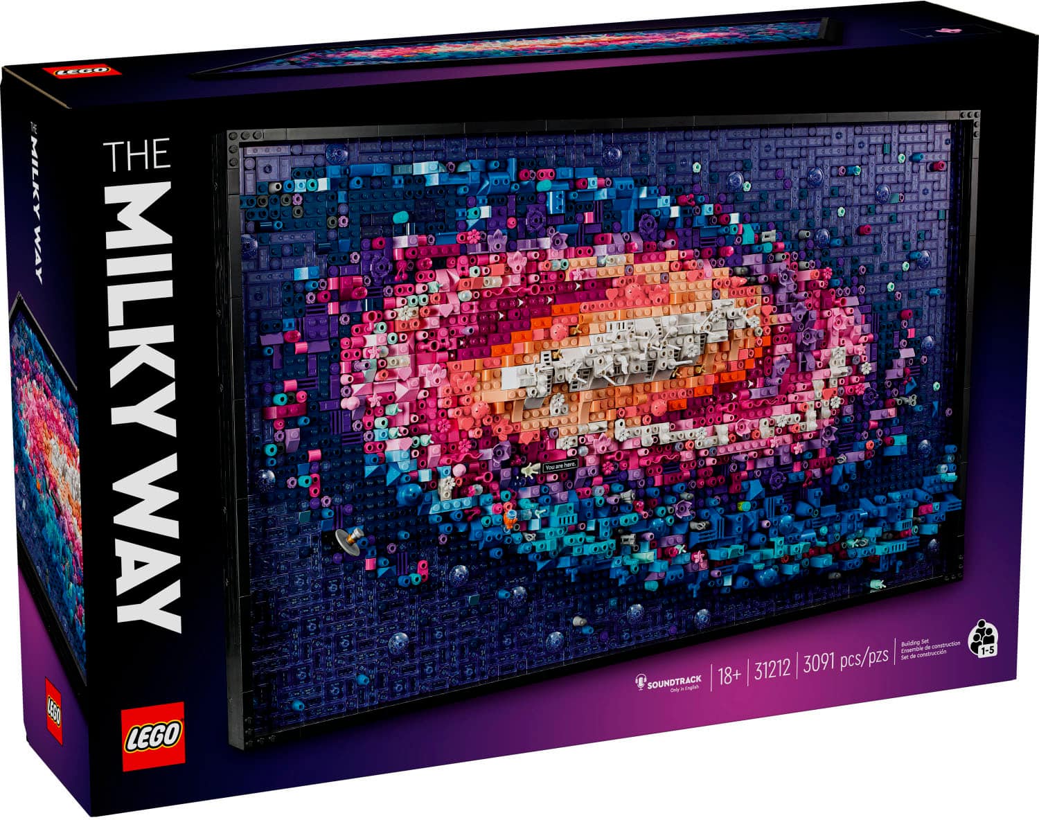 "The Milky Way" is a Lego building set that includes a box of 31212 pieces. The set is designed for ages 18 and up and comes with a soundtrack.