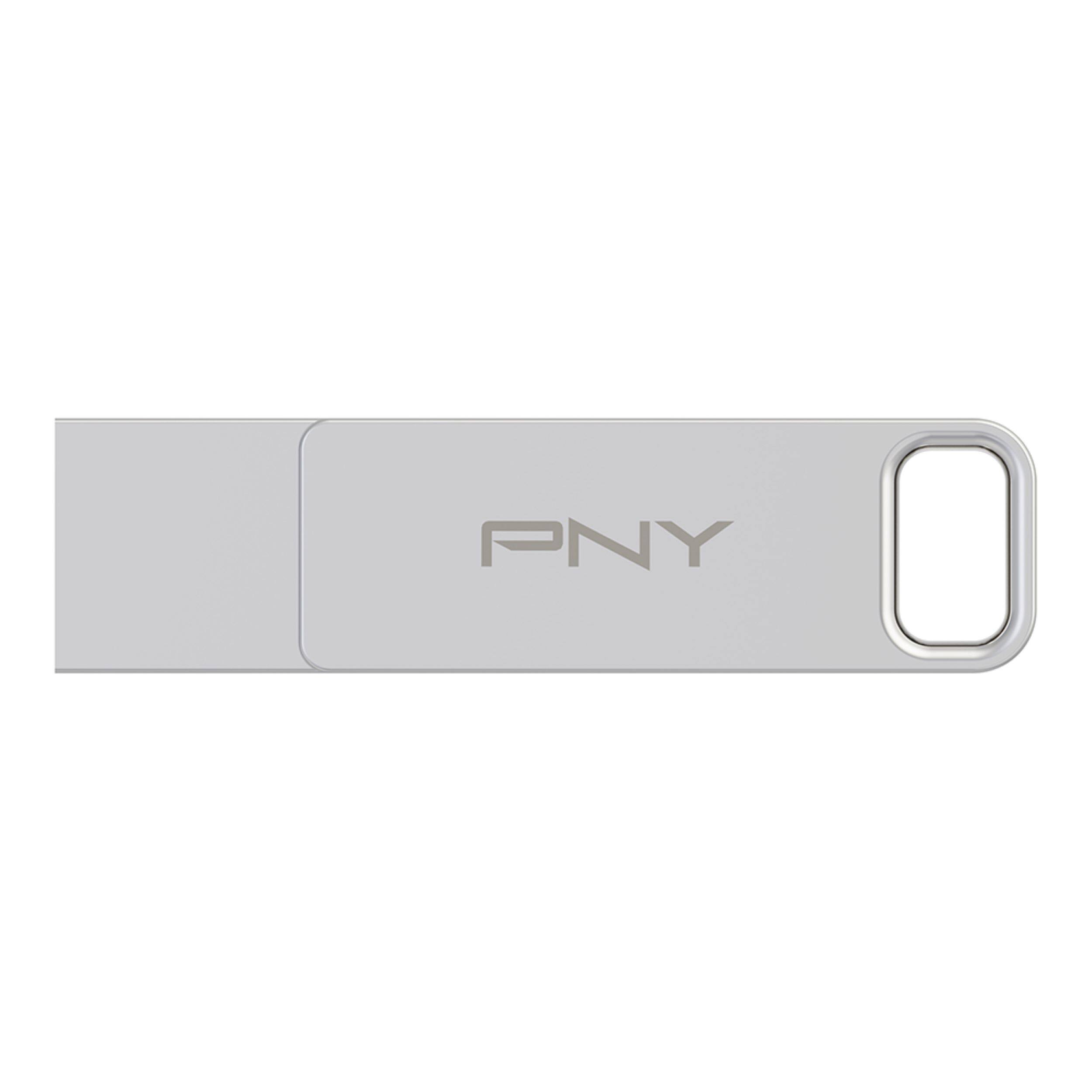 Alt View 11. PNY - 128GB DUO LINK USB 3.2 Type-C Dual Flash Drive - Silver.