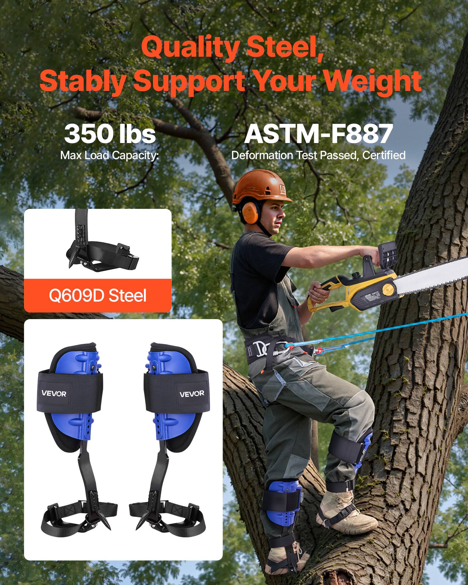 Quality Steel, Stably Support Your Weight  
350 lbs Max Load Capacity: ASTM-F887 Deformation Test Passed, Certified  
Q609D Steel  
VEVOR