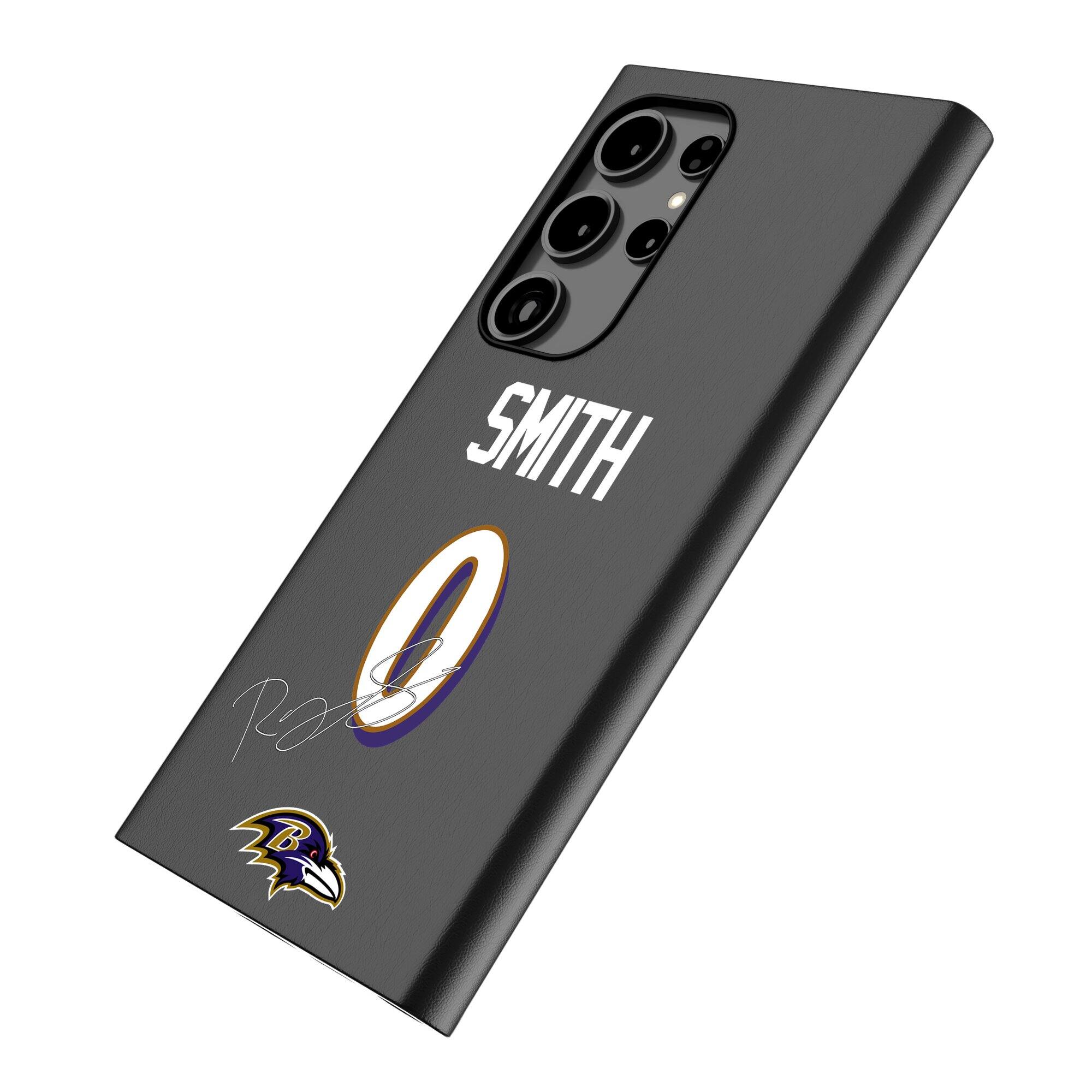 Alt View 1. Keyscaper - Roquan Smith Black Baltimore Ravens Galaxy Magnetic Bump Case - S25 Ultra - Black.