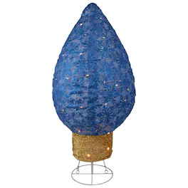 Northlight - LED Lighted Retro Light Bulb Outdoor Christmas Decoration - 32" - Blue