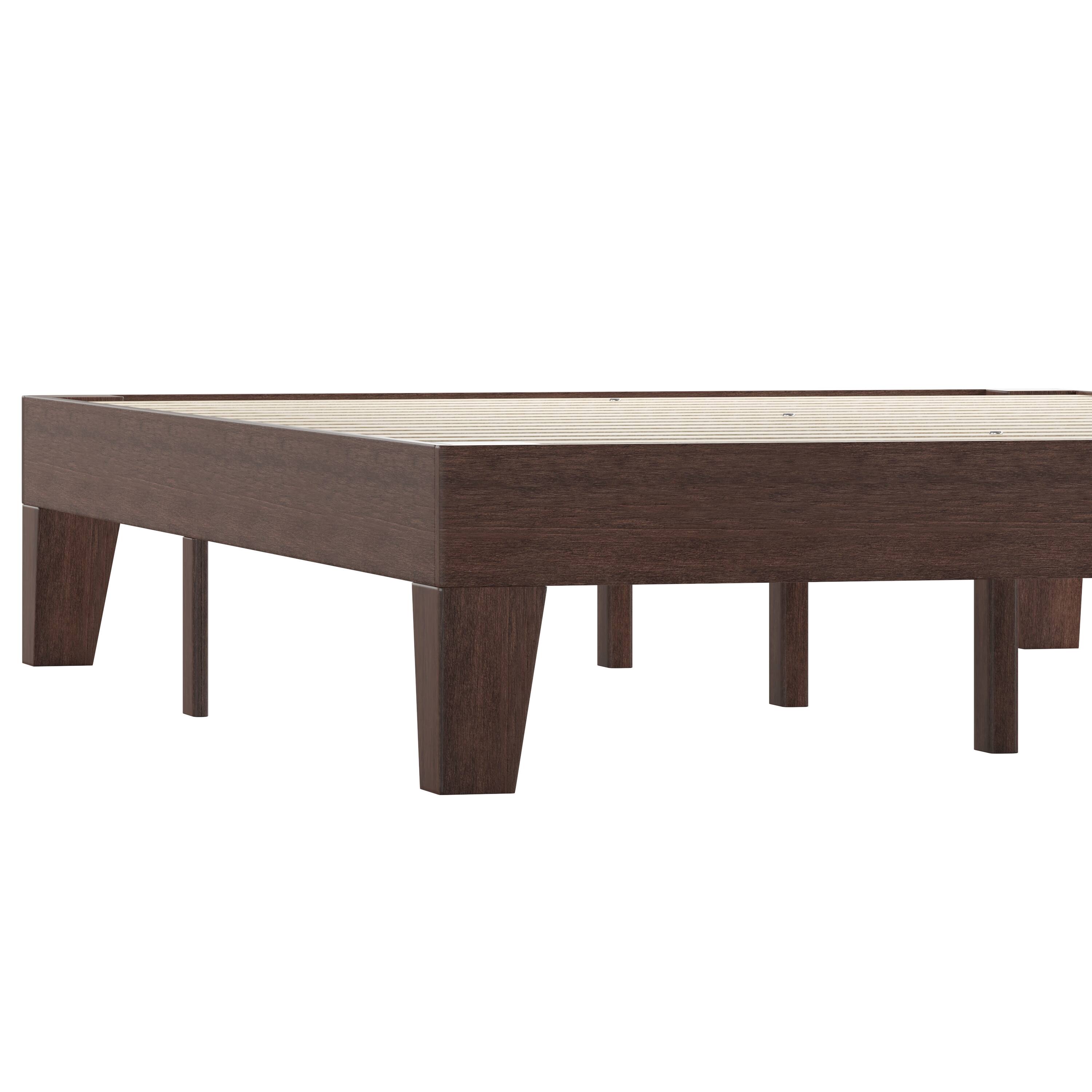 Alt View 9. Emma + Oliver - Avila Wooden Platform Bed with Wooden Support Slats; No Box Spring or Foundation Required - Walnut.