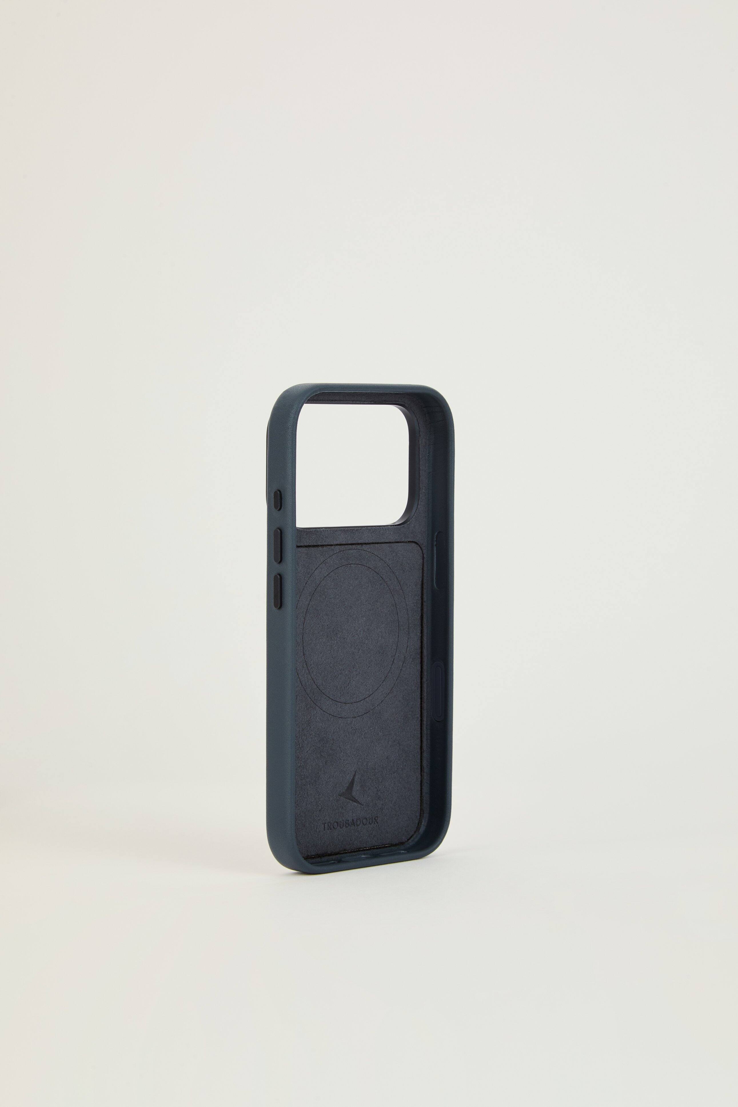 Back. Troubadour - iPhone 18 Pro Modular Leather Case - Basalt.