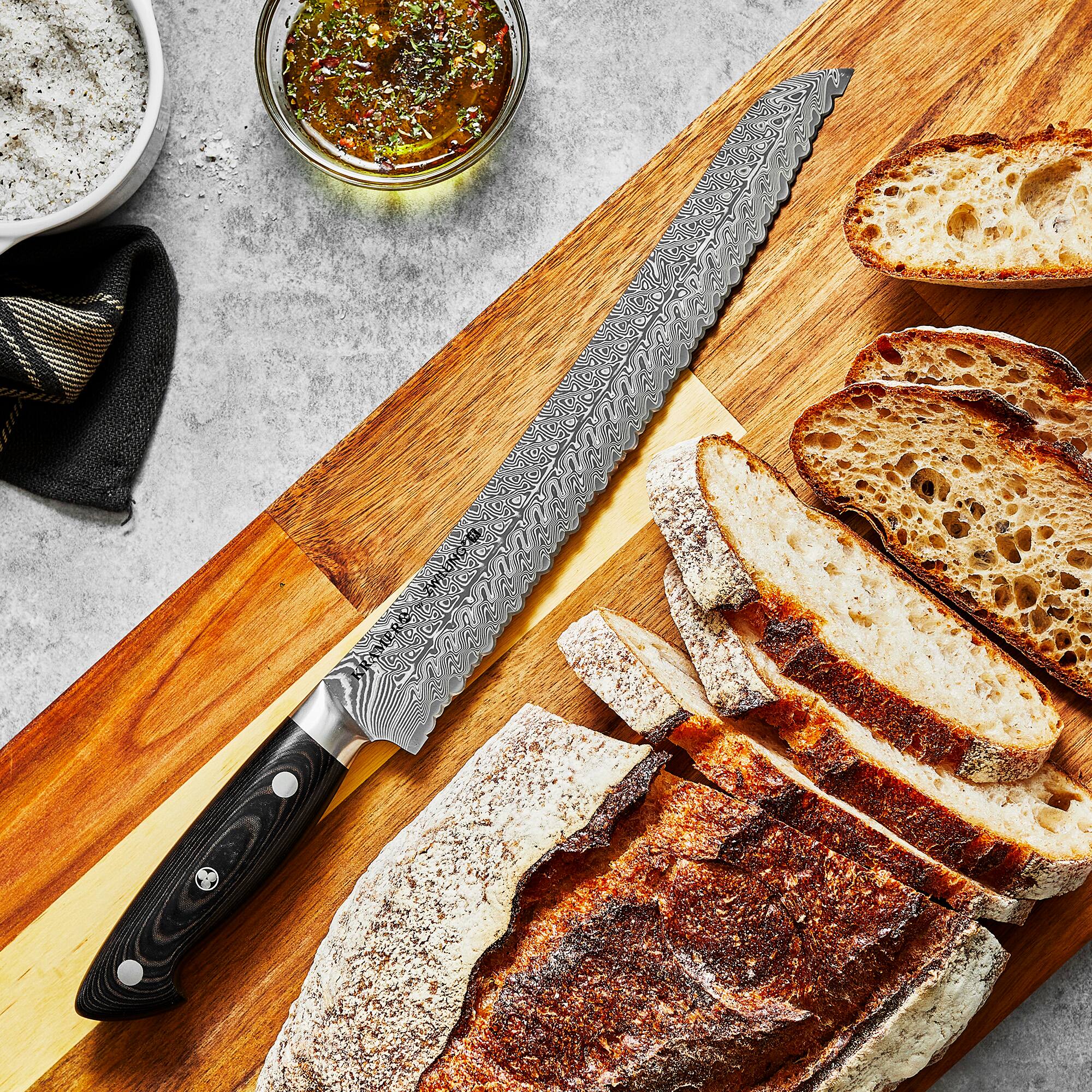 Alt View 2. ZWILLING - KRAMER by ZWILLING EUROLINE Damascus Collection 9-inch Bread Knife - Black.
