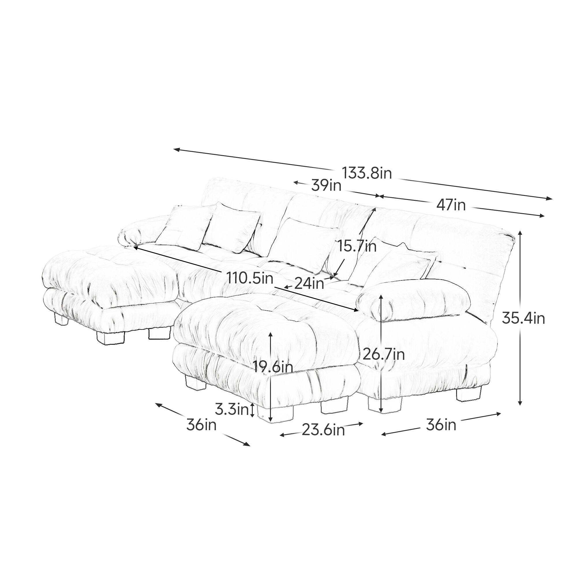 133.8in  
39in  
47in  
15.7in  
110.5in  
24in  
35.4in  
19.6in  
26.7in  
3.3in  
36in  
23.6in  
36in