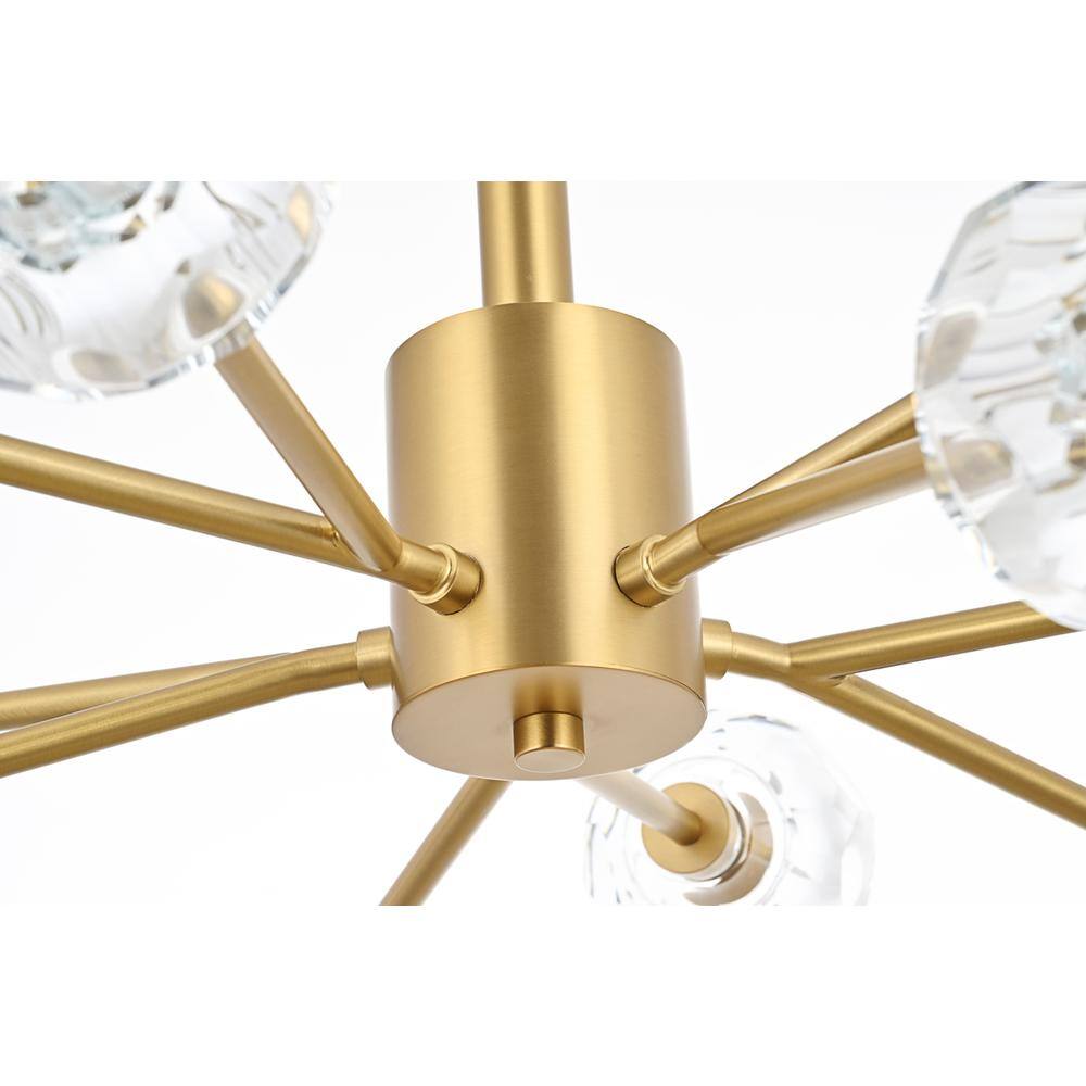 Alt View 3. Elegant Lighting - Graham 10 Light Pendant in Gold - Gold And Clear.