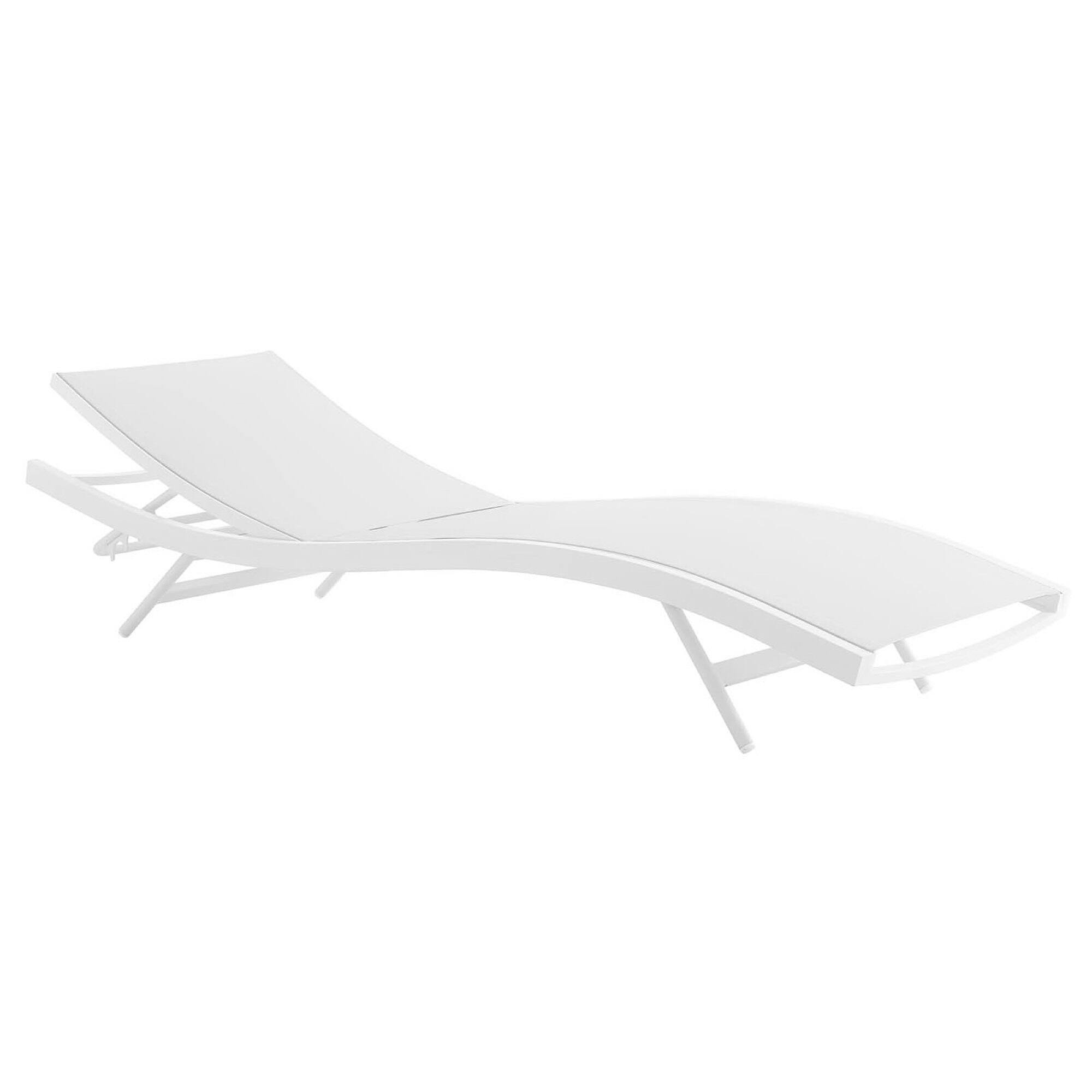Alt View 2. Modway - Glimpse Outdoor Patio Mesh Chaise Lounge Chair by Modway - White White.